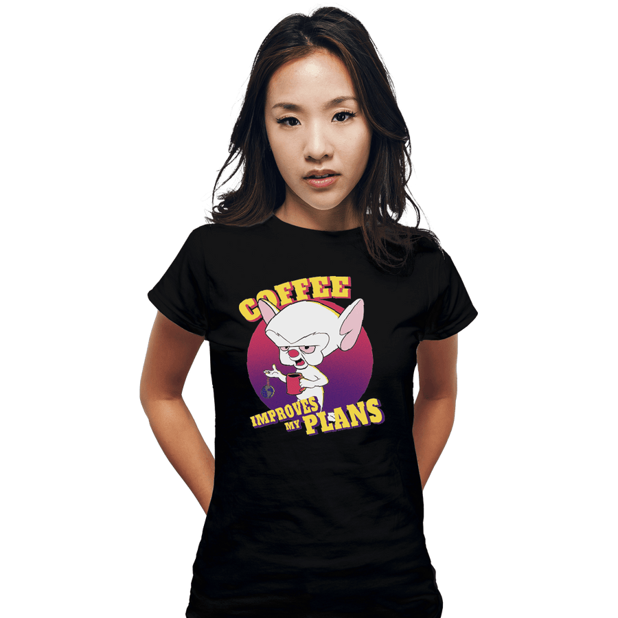 Shirts Fitted Shirts, Woman / Small / Black Coffee Improves My Plans