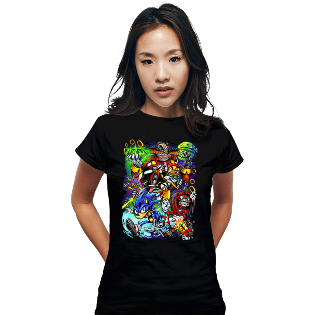 Last_Chance_Shirts Fitted Shirts, Woman / Small / Black Robotnik VS Sonic