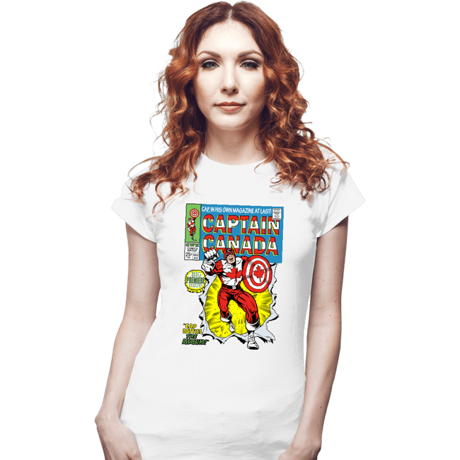 Daily_Deal_Shirts Fitted Shirts, Woman / Small / White Captain Canada