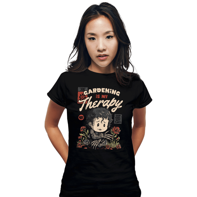 Daily_Deal_Shirts Fitted Shirts, Woman / Small / Black Gardening Is My Therapy