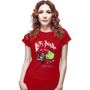 Shirts Fitted Shirts, Woman / Small / Red Zim Pilgrim