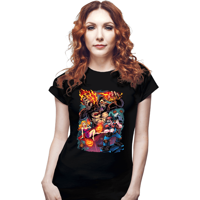 Daily_Deal_Shirts Fitted Shirts, Woman / Small / Black Donkey Kong