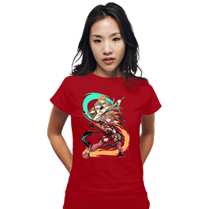 Daily_Deal_Shirts Fitted Shirts, Woman / Small / Red Dual Sword Users