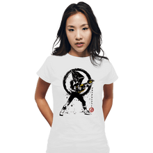 Load image into Gallery viewer, Shirts Fitted Shirts, Woman / Small / White Black Ranger Sumi-e
