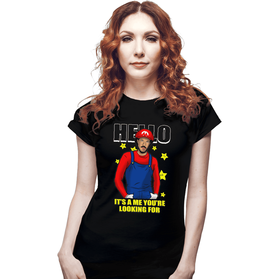 Shirts Fitted Shirts, Woman / Small / Black It's A Me You're Looking For