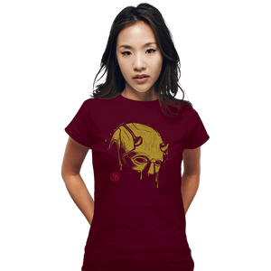 Daily_Deal_Shirts Fitted Shirts, Woman / Small / Maroon DevilMask