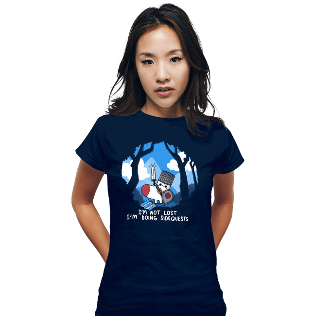 Daily_Deal_Shirts Fitted Shirts, Woman / Small / Navy Sock Sidequest