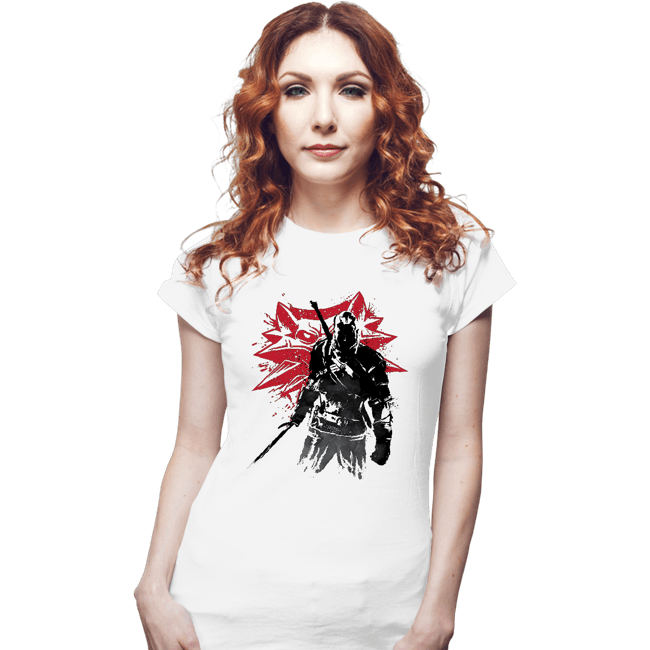 Shirts Fitted Shirts, Woman / Small / White The Witcher Sumi-e