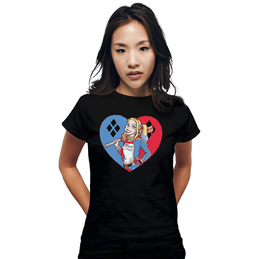 Shirts Fitted Shirts, Woman / Small / Black Harlequin Heart