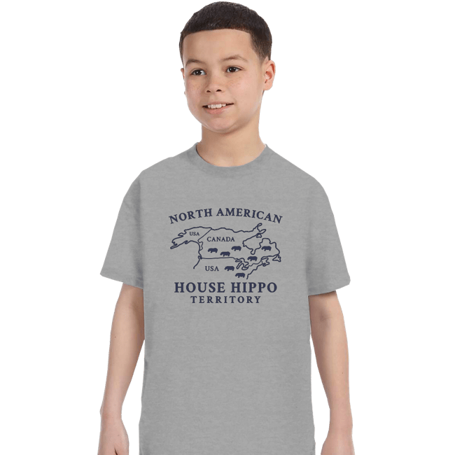 Daily_Deal_Shirts T-Shirts, Youth / XS / Sports Grey House Hippo Awareness