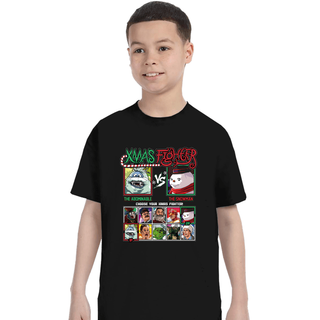 Daily_Deal_Shirts T-Shirts, Youth / XS / Black Xmas Fighter