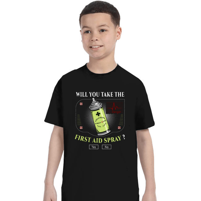 Secret_Shirts T-Shirts, Youth / XS / Black First Aid Spray