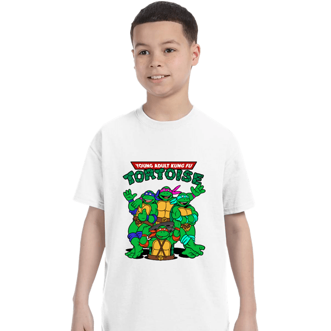 Secret_Shirts T-Shirts, Youth / XS / White Kung Fu Tortoise
