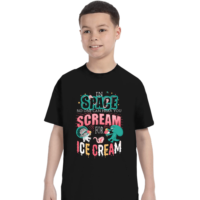 Daily_Deal_Shirts T-Shirts, Youth / XS / Black Scream for Ice Cream