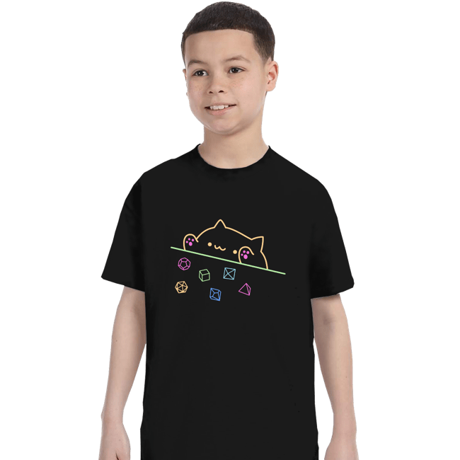 Daily_Deal_Shirts T-Shirts, Youth / XS / Black Neon DND Cat