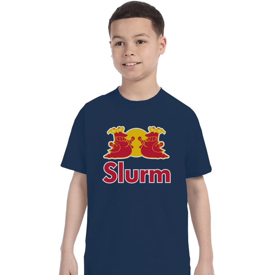 Shirts T-Shirts, Youth / Small / Navy Slurm Energy Drink