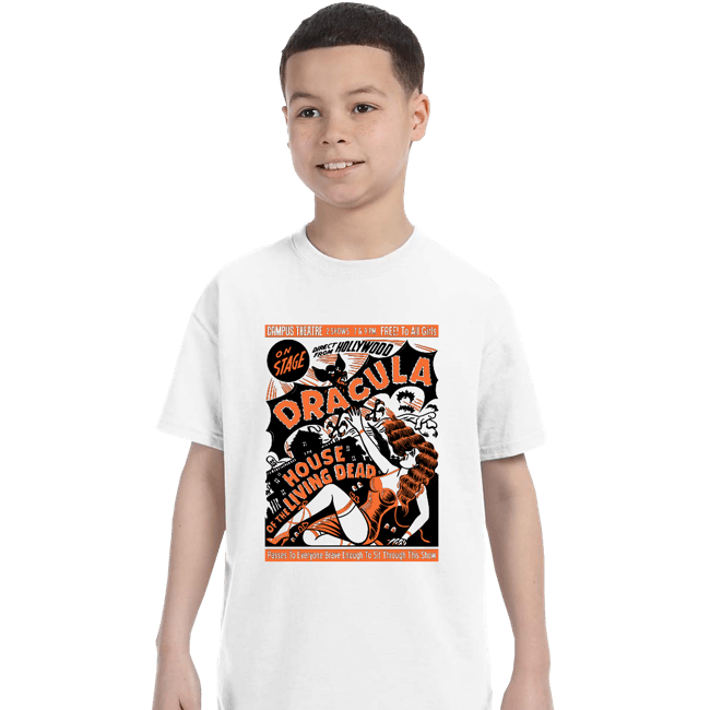 Secret_Shirts T-Shirts, Youth / XS / White Dracula On Stage