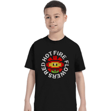 Load image into Gallery viewer, Shirts T-Shirts, Youth / XL / Black Red Hot Fire Flowers
