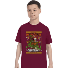 Load image into Gallery viewer, Shirts T-Shirts, Youth / XS / Maroon Merry Saiyan Christmas
