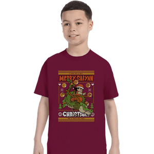 Shirts T-Shirts, Youth / XS / Maroon Merry Saiyan Christmas