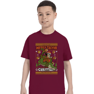 Shirts T-Shirts, Youth / XS / Maroon Merry Saiyan Christmas