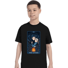 Load image into Gallery viewer, Daily_Deal_Shirts T-Shirts, Youth / XS / Black Tarot Ghibli The Lovers
