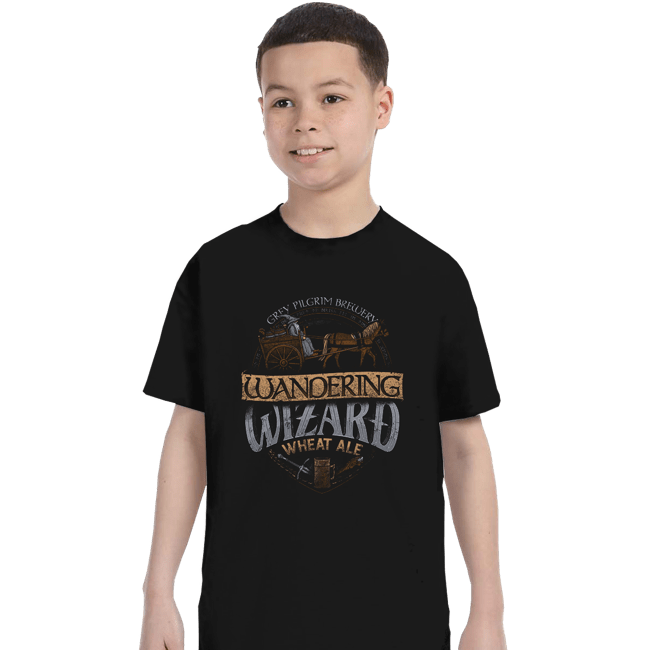 Shirts T-Shirts, Youth / XS / Black Wandering Wizard Wheat Ale