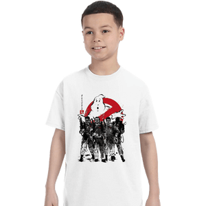 Daily_Deal_Shirts T-Shirts, Youth / XS / White Ghostbusters Sumi-e