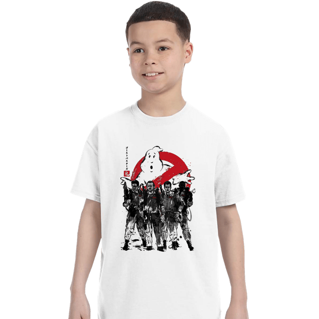 Daily_Deal_Shirts T-Shirts, Youth / XS / White Ghostbusters Sumi-e