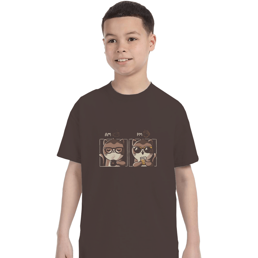 Shirts T-Shirts, Youth / XL / Dark Chocolate AM PM