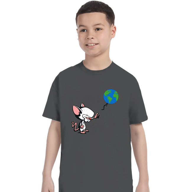 Daily_Deal_Shirts T-Shirts, Youth / XS / Charcoal Mouse With World