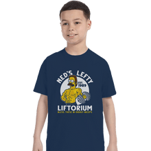 Load image into Gallery viewer, Shirts T-Shirts, Youth / XL / Navy Ned&#39;s Lefty Liftorium
