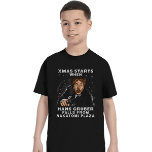 Shirts T-Shirts, Youth / XL / Black Hans Gruber Ugly Sweater
