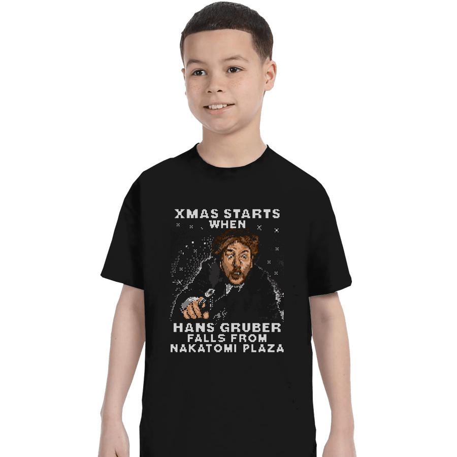 Shirts T-Shirts, Youth / XL / Black Hans Gruber Ugly Sweater