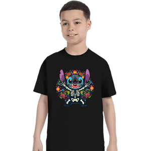 Daily_Deal_Shirts T-Shirts, Youth / XS / Black Stiched Calavera