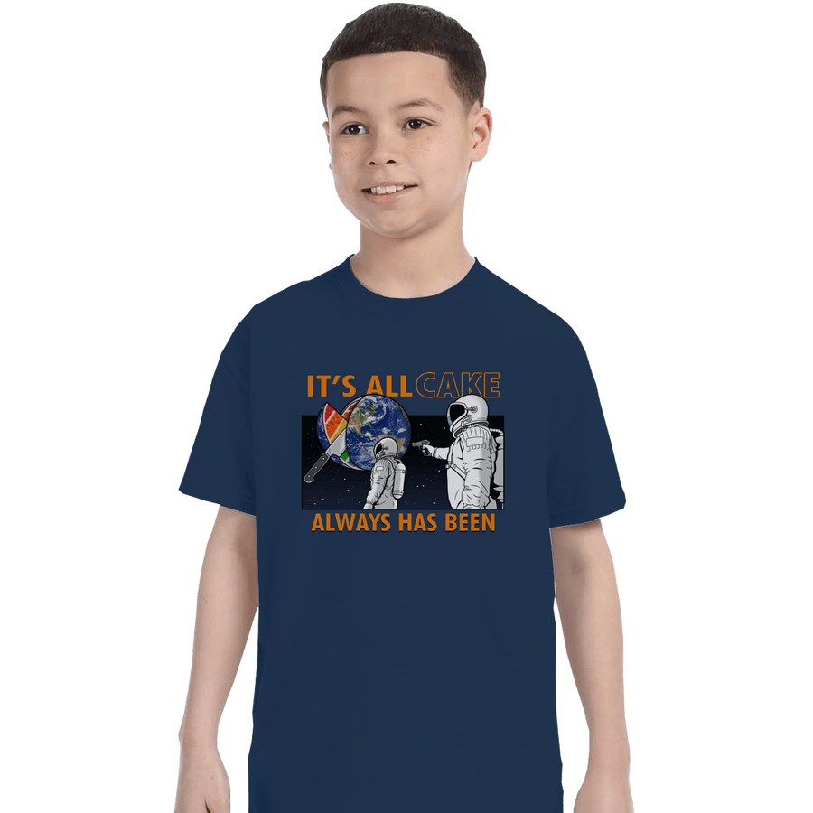 Shirts T-Shirts, Youth / Small / Navy It's All Cake