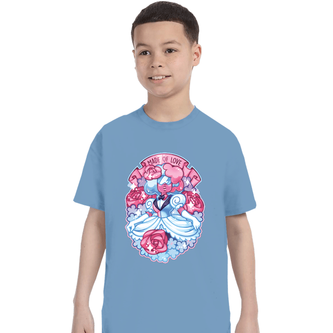 Shirts T-Shirts, Youth / XS / Powder Blue Made Of Love