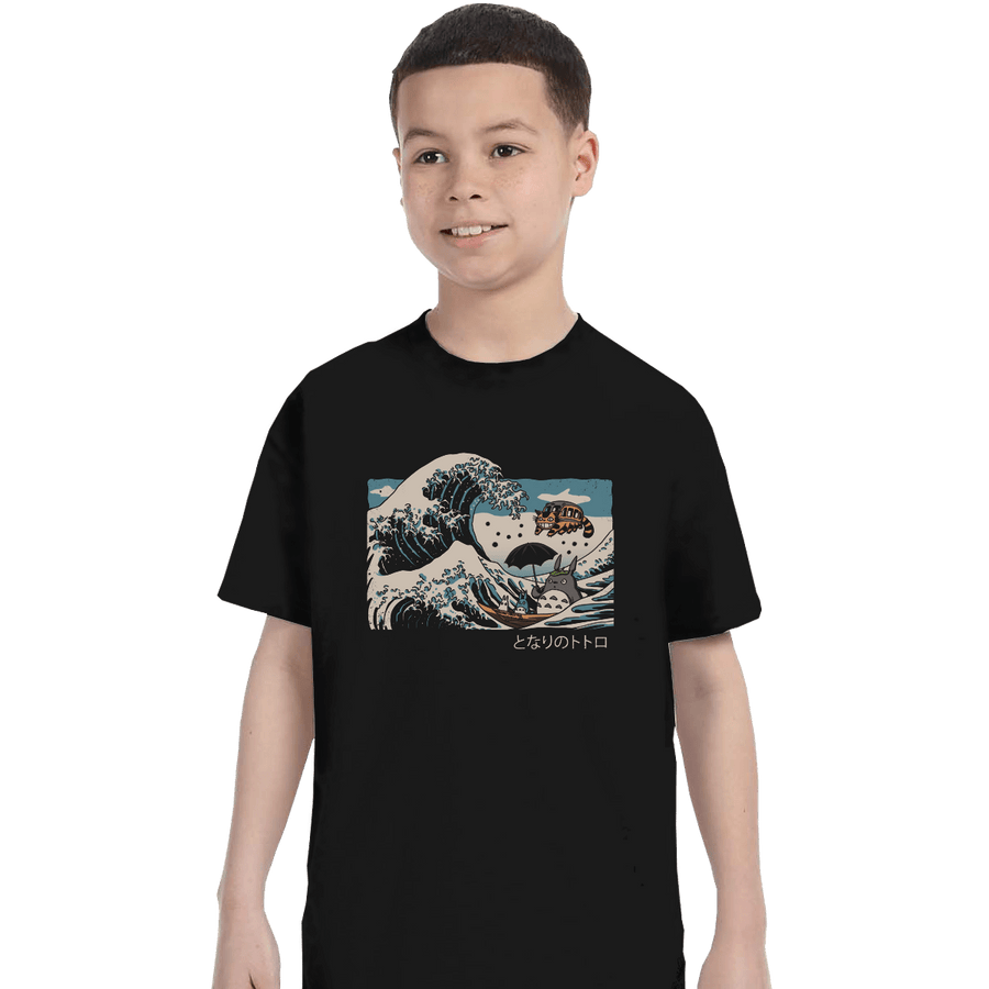 Shirts T-Shirts, Youth / XL / Black The Great Wave Of Spirits