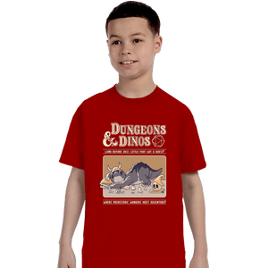 Daily_Deal_Shirts T-Shirts, Youth / XS / Red Dungeons And Dinos