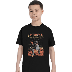 Shirts T-Shirts, Youth / XS / Black Space Pulp Robot Dinosaur Hero