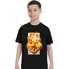 Load image into Gallery viewer, Shirts T-Shirts, Youth / XS / Black Flame Kyojuro
