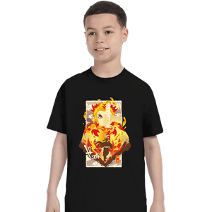 Shirts T-Shirts, Youth / XS / Black Flame Kyojuro