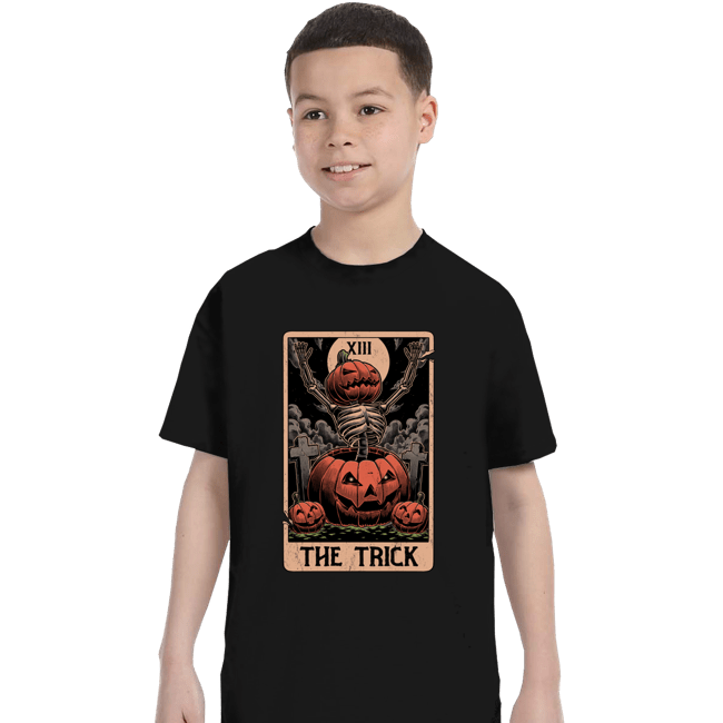 Daily_Deal_Shirts T-Shirts, Youth / XS / Black Halloween Tarot Trick