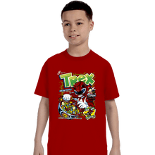 Load image into Gallery viewer, Daily_Deal_Shirts T-Shirts, Youth / XS / Red T-Rex Cereal
