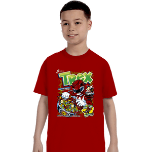 Daily_Deal_Shirts T-Shirts, Youth / XS / Red T-Rex Cereal