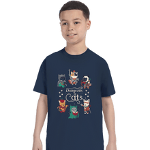 Load image into Gallery viewer, Secret_Shirts T-Shirts, Youth / XS / Navy Dungeon Cats 2nd Edition
