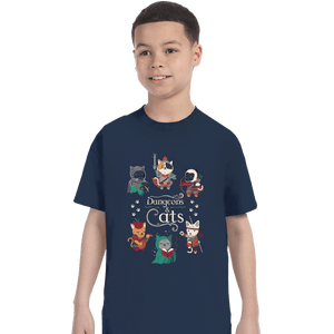 Secret_Shirts T-Shirts, Youth / XS / Navy Dungeon Cats 2nd Edition