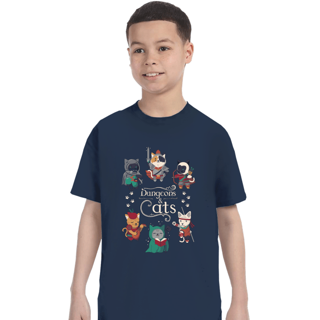 Secret_Shirts T-Shirts, Youth / XS / Navy Dungeon Cats 2nd Edition