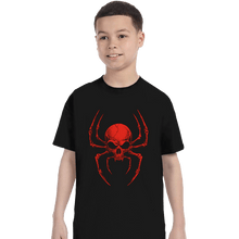 Load image into Gallery viewer, Daily_Deal_Shirts T-Shirts, Youth / XS / Black Spider Skull
