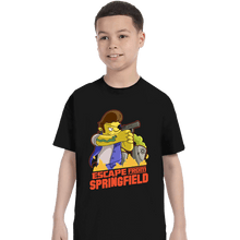 Load image into Gallery viewer, Daily_Deal_Shirts T-Shirts, Youth / XS / Black Escape From Springfield
